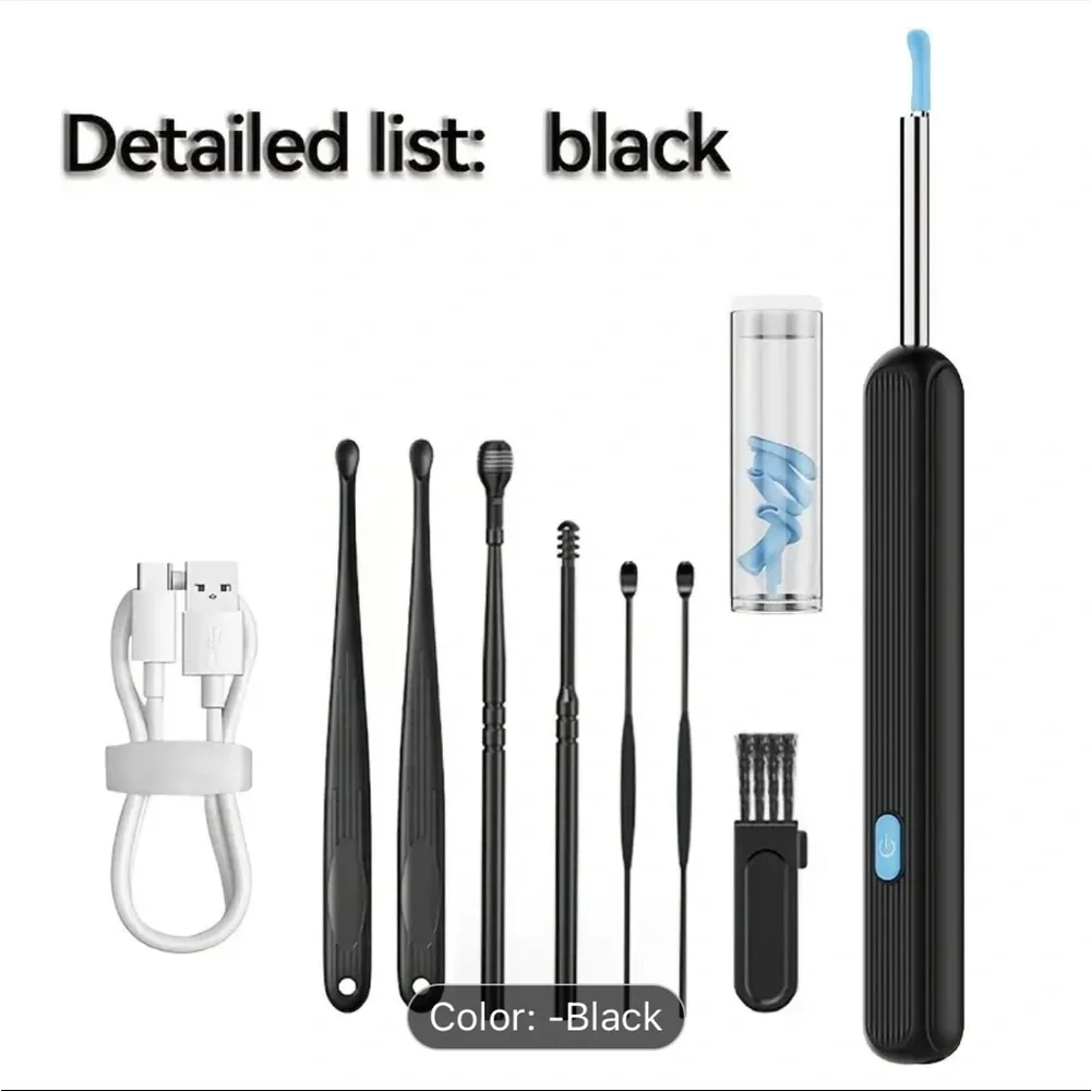 Wireless Ear Cleaning Endoscope with Camera - Black